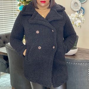 Cozy Up Sherpa Coat (Black)